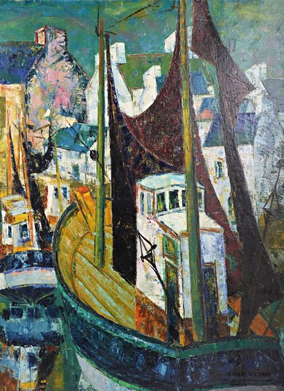 null COURTIN Émile (1923-1997)
The Port of Escouil - 1959
Oil on canvas
Signed lower...