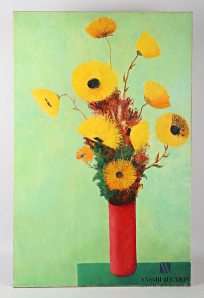 null COURTIN Émile (1923-1997)
Bunch of sunflowers
Oil on canvas
Signed lower right
93...