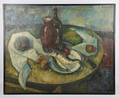 null COURTIN Émile (1923-1997)
Still life with a dish of fish, sea urchin and fruits
Oil...