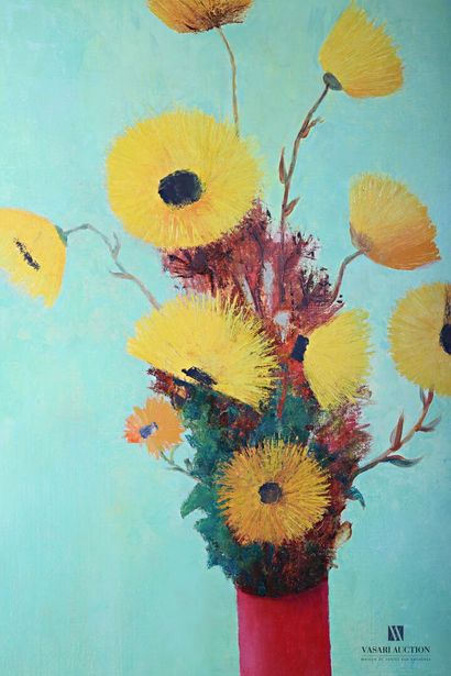 null COURTIN Émile (1923-1997)
Bunch of sunflowers
Oil on canvas
Signed lower right
93...