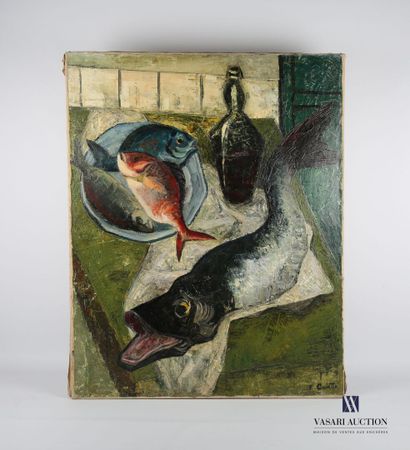 null COURTIN Émile (1923-1997)
Big fish and plate of fish 
Oil on canvas
Signed lower...