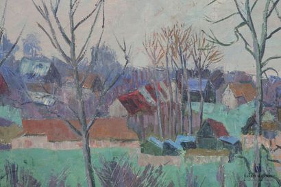 null COURTIN Émile (1923-1997)
Winter village view
Oil on canvas
Signed lower right
46...