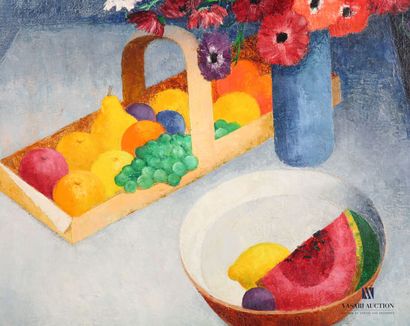 null COURTIN Émile (1923-1997)
Oblique basket and poppies - 1981
Oil on canvas
Signed...