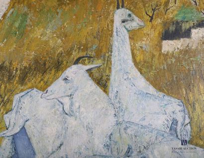 null COURTIN Émile (1923-1997)
Paysan avec ses chèvres - 1957
Huile sur toile
Signée...
