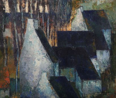 null COURTIN Émile (1923-1997)
Blue roofs with poplars
Two oils on canvas
Signed...