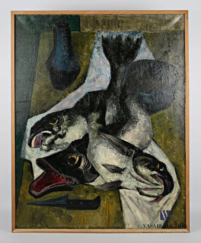 null COURTIN Émile (1923-1997)
Big fish 
Oil on canvas
Signed lower right
73 x 92...