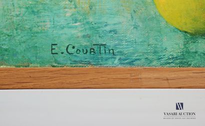 null COURTIN Émile (1923-1997)
Panier avec pot blanc
Huile sur toile
Signée en bas...