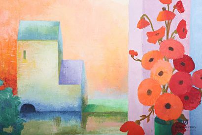 null COURTIN Émile (1923-1997)
Vase of poppies in front of an architectural landscape
Oil...