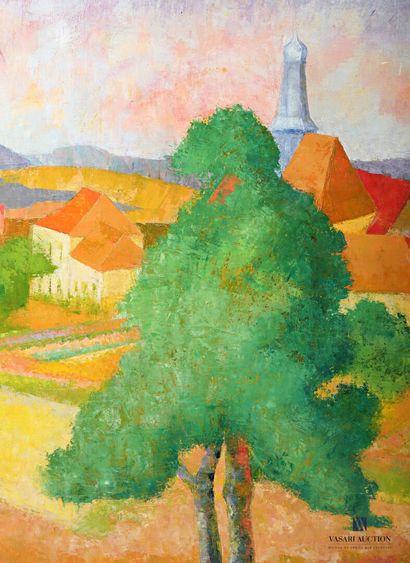null COURTIN Émile (1923-1997)
View of a village from a tree
Oil on canvas
Not signed
73...
