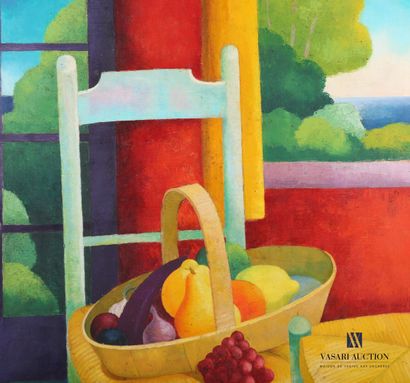 null COURTIN Émile (1923-1997)
Straw chairs with fruit basket - 1973
Oil on canvas
Unsigned...