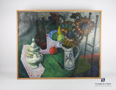 null COURTIN Émile (1923-1997)
Still life Soup pot and artichoke flowers - 1963
Oil...