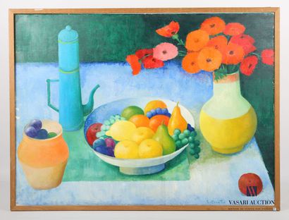 null COURTIN Émile (1923-1997)
Still life with dish, coffee pot and poppies - 1992/93
Oil...