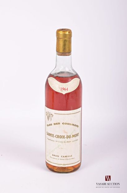 null 1 bottle CLOS DES COULINATS Ste Croix du Mont 1964
	Et. stained. N: ht/mi s...