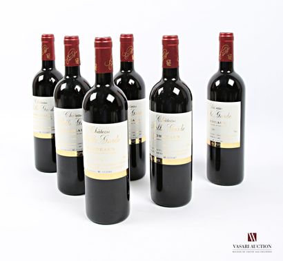null 6 bottles Château BELLE-GARDE Bordeaux 2001
	Perfect condition. N : low nec...