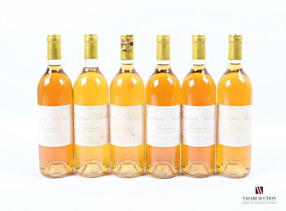 null 6 bouteilles	Château VIOLET	Sauternes	1994
	Et. plus ou moins tachées. N : 5...