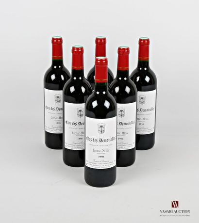 null 6 bottles CLOS DES DEMOISELLES Listrac 1998
	Presentation and level, impecc...