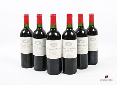 null 6 bouteilles	Château du PAVILLON	Canon-Fronsac	2003
	Et. excellentes. N : bas...
