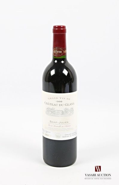null 1 bottle Château du GLANA St Julien 1998
	And. barely stained. N: low neck....