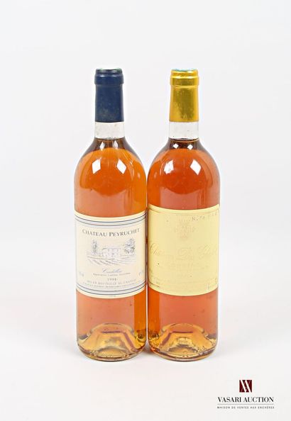 null Lot of 2 bottles including :
1 bottle Château du CHALET Loupiac 1999
1 bottle...