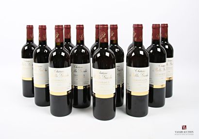 null 12 bottles Château BELLE-GARDE Bordeaux 2004
	And. impeccable. N : low neck...