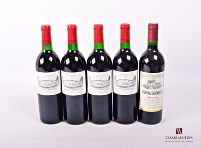 null Lot of 5 bottles including :
1 bottle Château LIGONDRAS Margaux 1995
4 bottles...