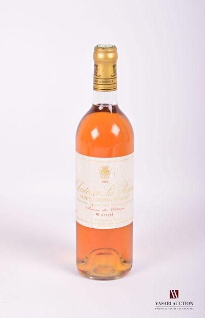 null 1 bouteille	Château LA RAME	Ste Croix du Mont	1988
	Et. tachée. N : bas gou...