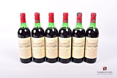 null 6 bottles Château de MALLERET Haut Médoc CB 1978
	And. slightly stained. N:...