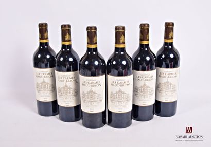 null 6 Bottles Château LES CARMES HAUT BRION Graves 2013
	And. stained. N: half ...