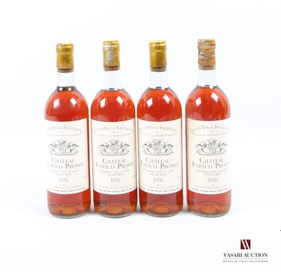 null 4 bottles Château RABAUD PROMIS Sauternes 1er GCC 1976
	And. a little stained....