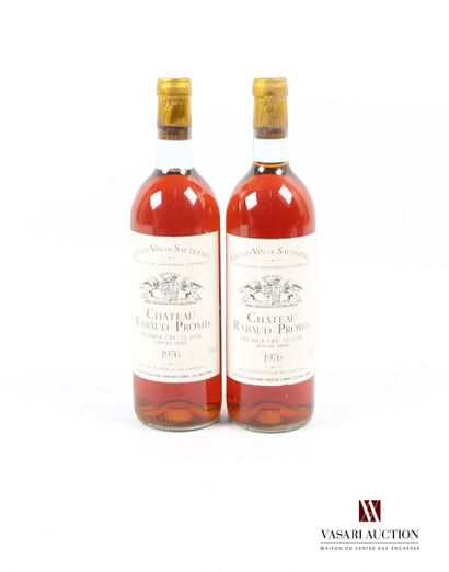 null 2 bottles Château RABAUD PROMIS Sauternes 1er GCC 1976
	And. a little stained....