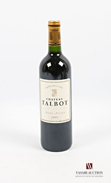 null 1 bouteille	Château TALBOT	St Julien GCC	2010
	Et. légèrement tachée. N : bas...