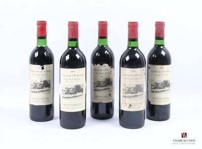 null 5 bouteilles	Château L' ENCLOS	Pomerol	1983
	Et. tachées (plus ou moins déchirées,...