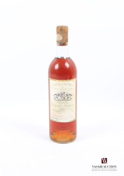 null 1 bottle Château RABAUD PROMIS Sauternes 1er GCC 1964
	Faded and stained. N:...