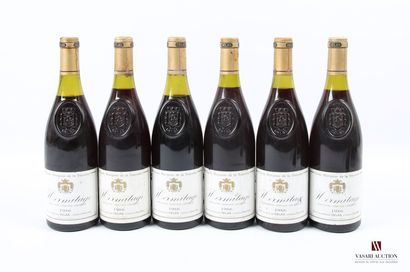 null 6 bouteilles	HERMITAGE rouge Marquise de la Tourette mise Delas		1986
	Et. un...