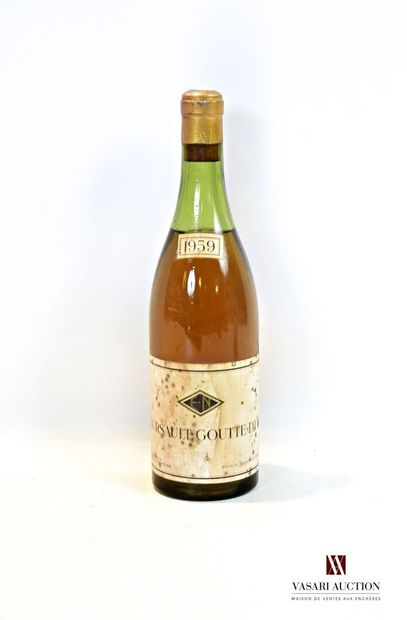 null 1 bottle MEURSAULT Goutte d'Or mise Nicolas 1959
	Faded and stained. N: 5 c...