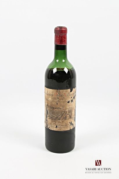 1 bouteille	Château PETIT VILLAGE	Pomerol	1964
	Millésime...