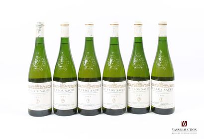 null 6 bouteilles	SAVENNIÈRES Le Clos Sacré mise N. Joly		1993
	Et. un peu tachées...