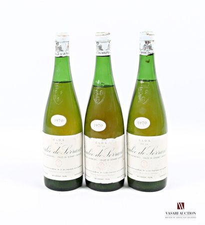 null 3 bottles SAVENNIÈRES Clos de la Coulée de Serrant 1970
	And. a little faded...
