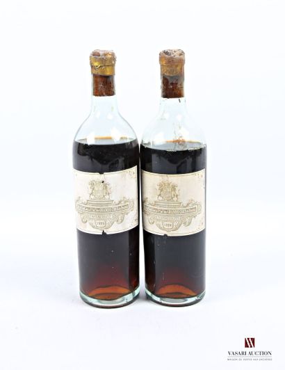 null 2 bottles Château COUTET Barsac 1er GCC 1924
	Faded, stained and a little worn...