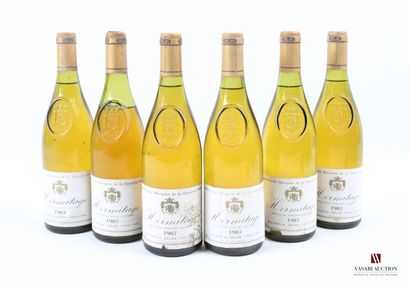 null 6 bouteilles	HERMITAGE blanc Marquise de laTourette mise Delas		1987
	Et.: 5...