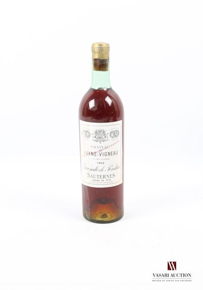 null 1 bottle Château de RAYNE VIGNEAU Sauternes 1er GCC 1942
	Cream of Head. And....