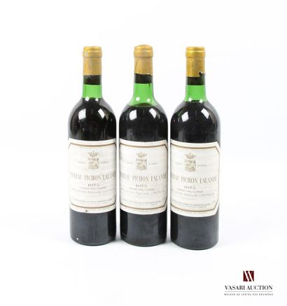 null 3 bottles Château PICHON LALANDE Pauillac GCC 1975
	And. a little faded and...