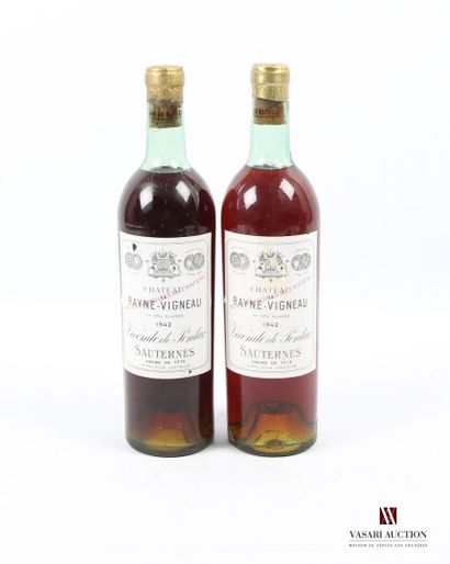 null 2 bottles Château de RAYNE VIGNEAU Sauternes 1er GCC 1942
	Cream of Head. And....