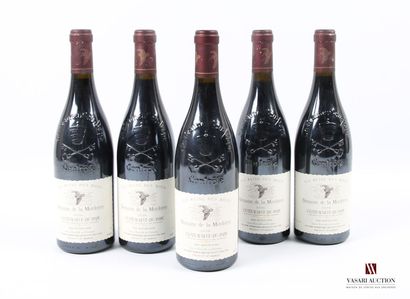 null 5 bottles CHATEAUNEUF DU PAPE La Reine des Bois mise Dom. de la Mordorée 2006
	And....