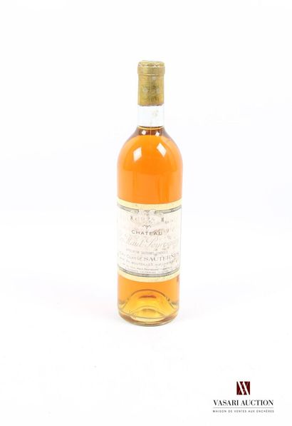 null 1 bouteille	Château CLOS HAUT PEYRAGUEY	Sauternes 1er GCC	1974
	Et. fanée et...