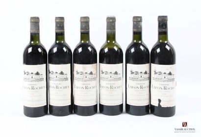 null 6 bottles Château LAFON ROCHET St Estèphe GCC 1978
	Faded and stained (1 torn)....