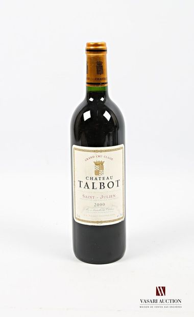 null 1 bouteille	Château TALBOT	St Julien GCC	2000
	Et. tachée. N : mi goulot.		...
