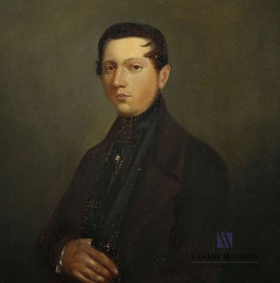 null Carel Jacobus BEHR (1812-1895)
Portraits de couple
Deux huiles sur panneau 
Signées...