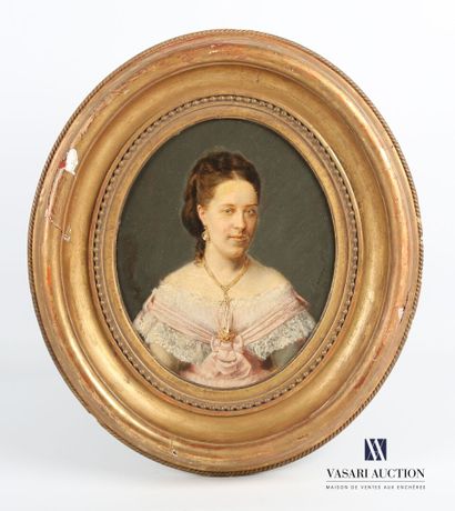 null CLAVEAU Eugène-Pierre(1820-1902)
Portrait of a woman in a pink dress (presumed...