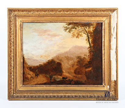 null French school of the end of the 18th century
Shepherds in the mountain
Oil on...